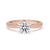 Solitaire Diamond Ring with a classic prong setting and rose gold band.
