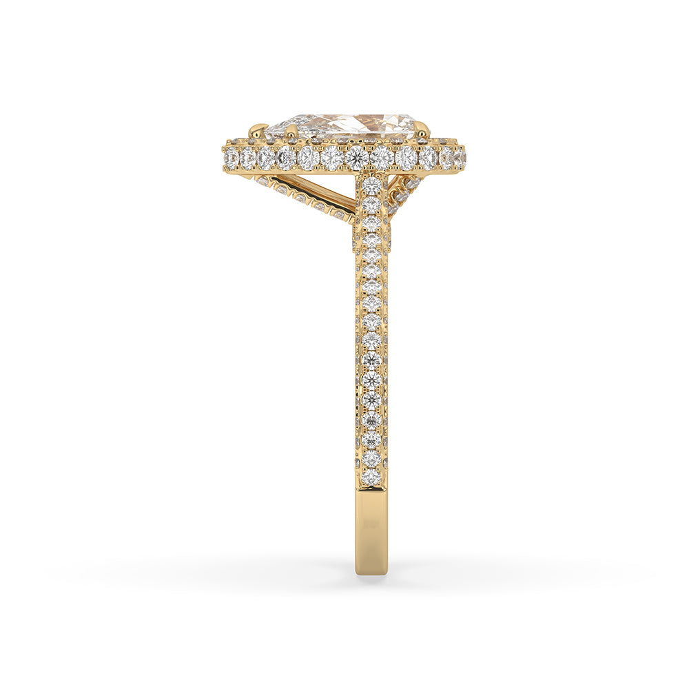 Three Sided Pave Engagement Ring for an intricate, modern touch.
