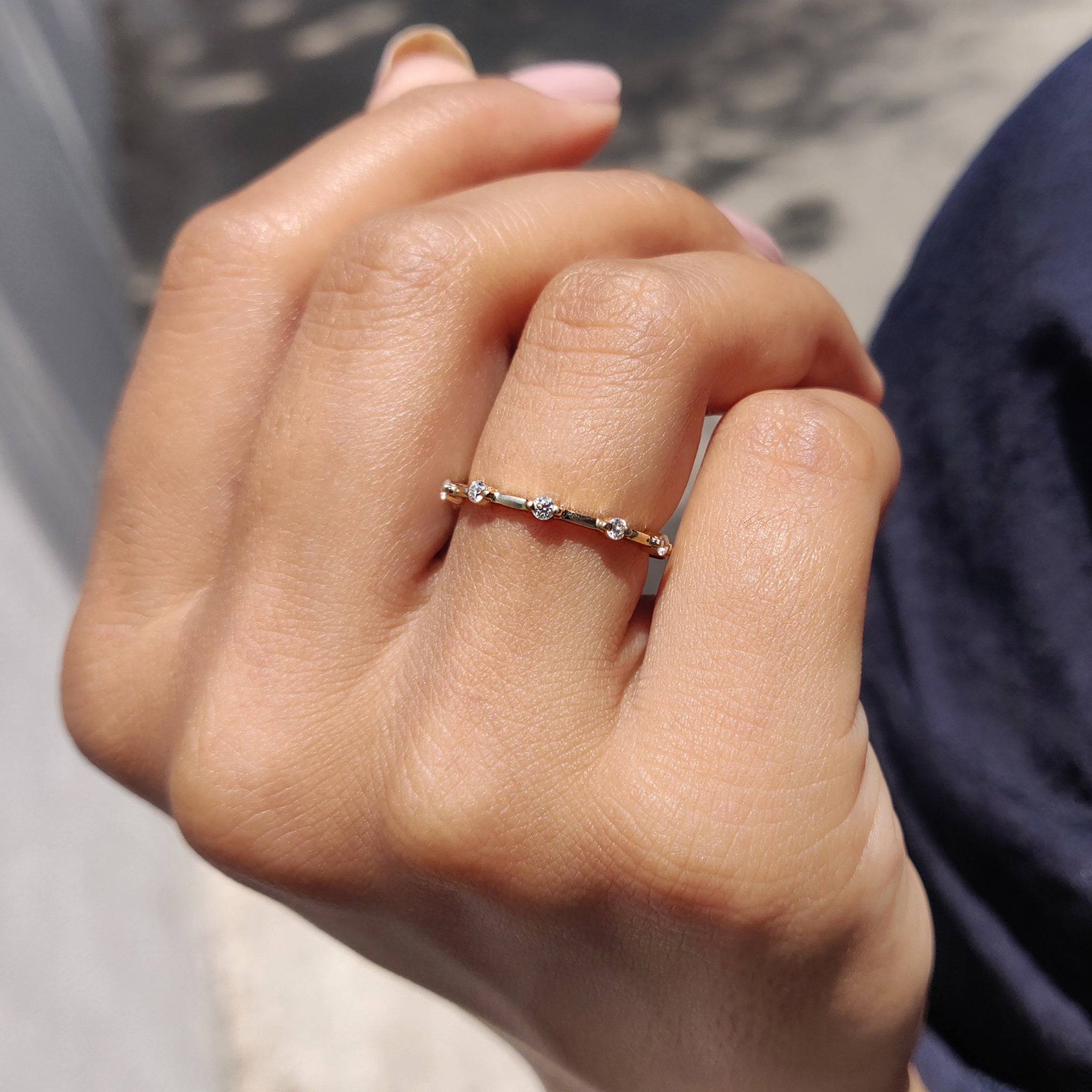 Round wedding band with clean, elegant lines.