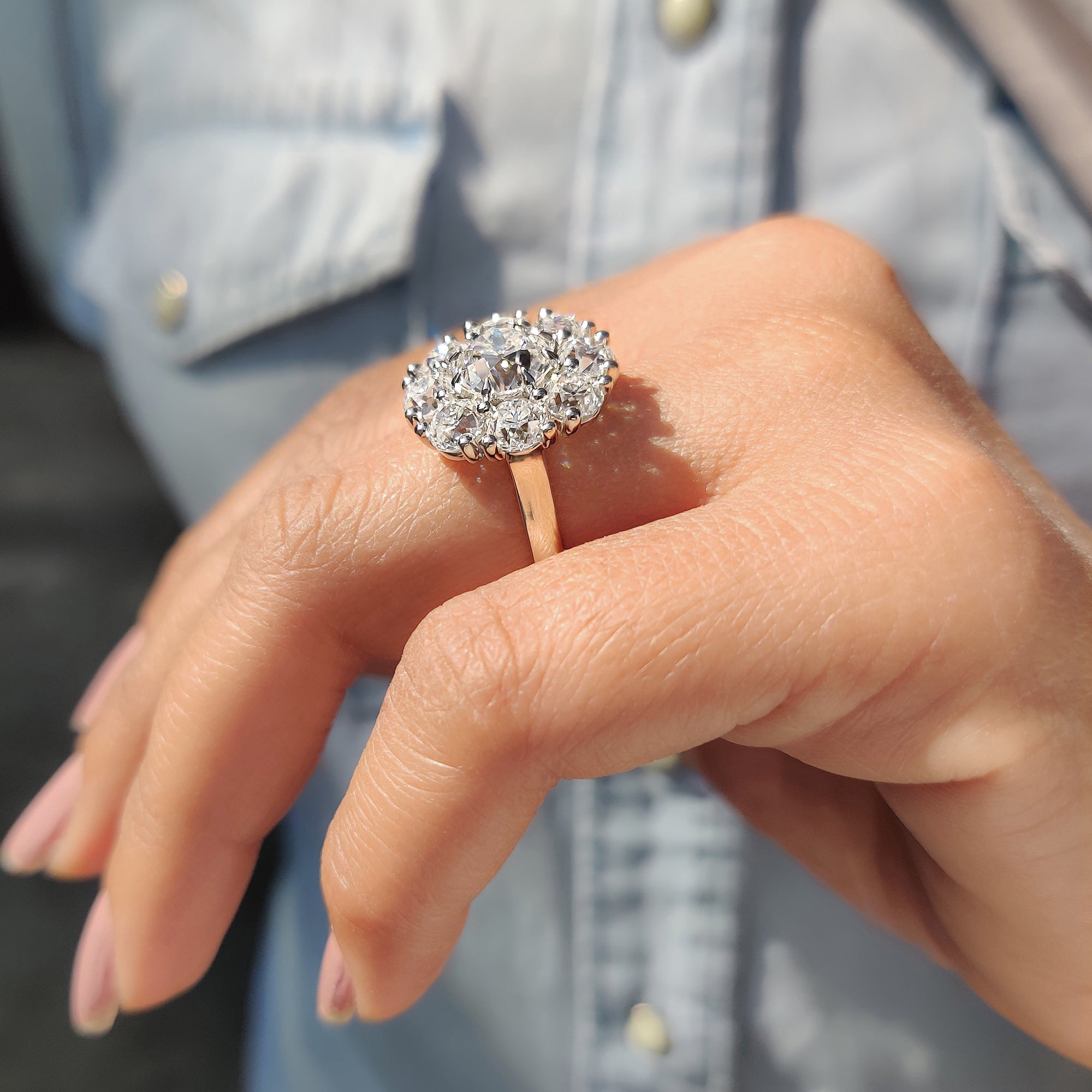 unique cathedral setting Moissanite halo ring