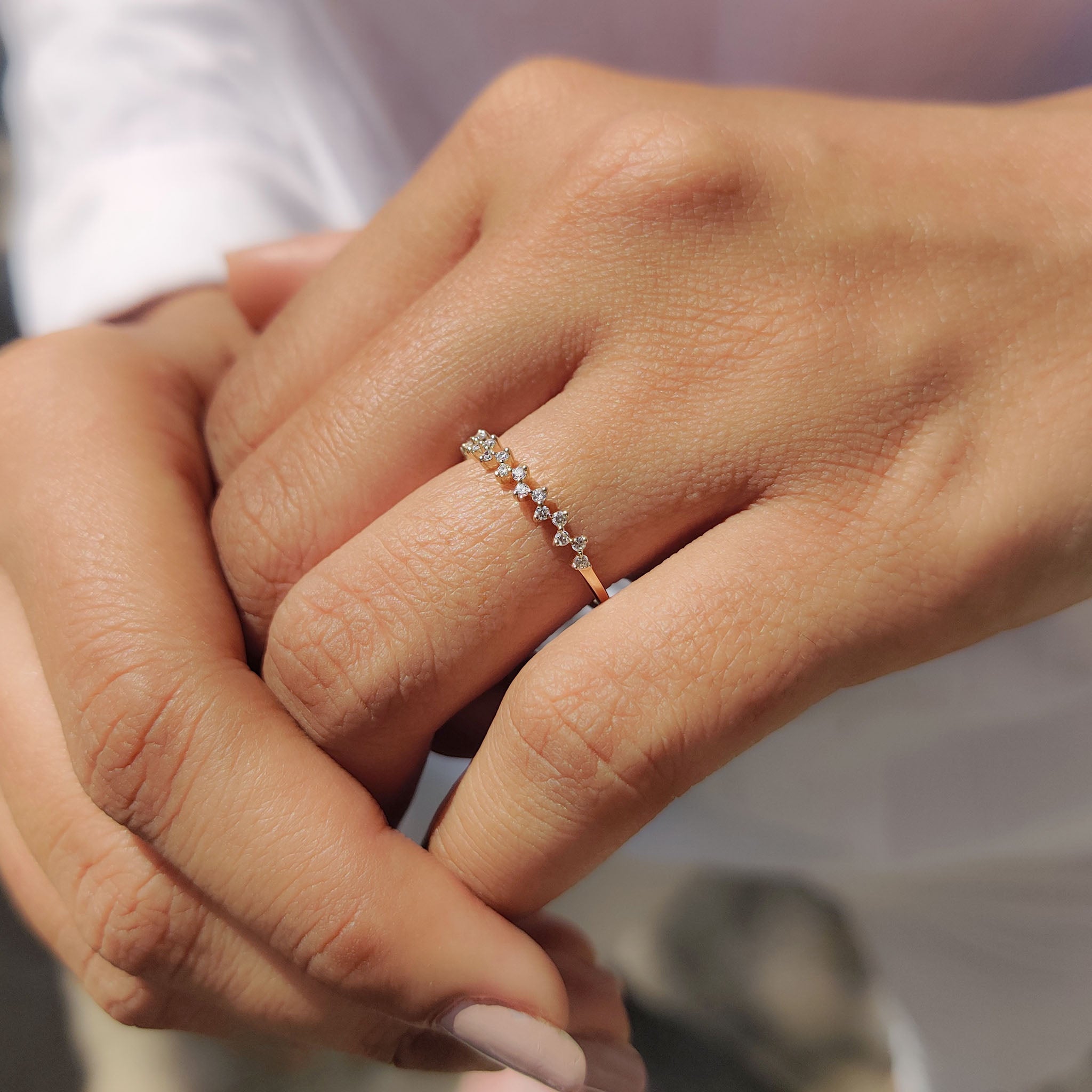 Half Eternity Band - Zig Zag Style