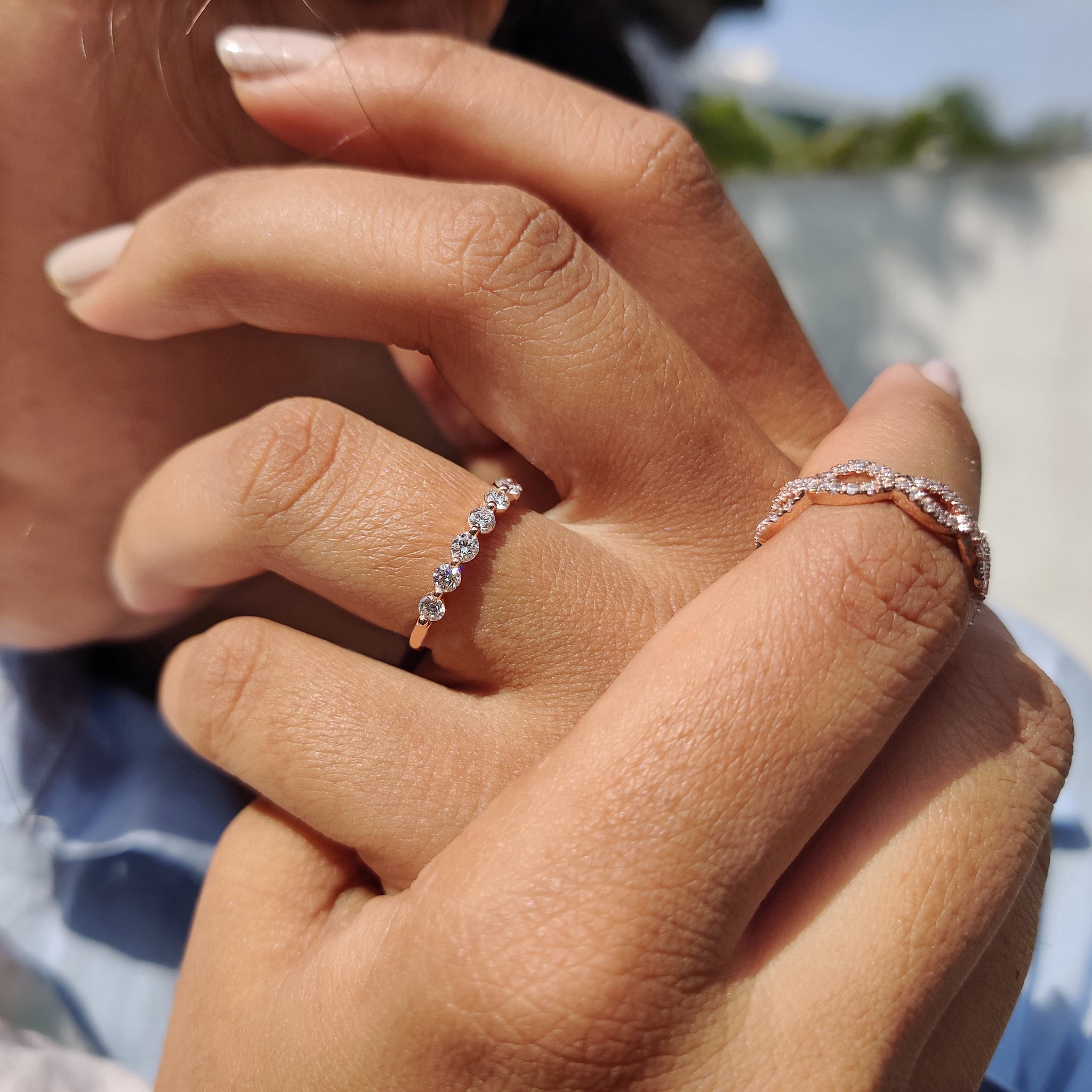 Half Eternity Wedding Band - Round Cut Diamond