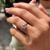 Round solitaire diamond ring set in a stunning white gold band.
