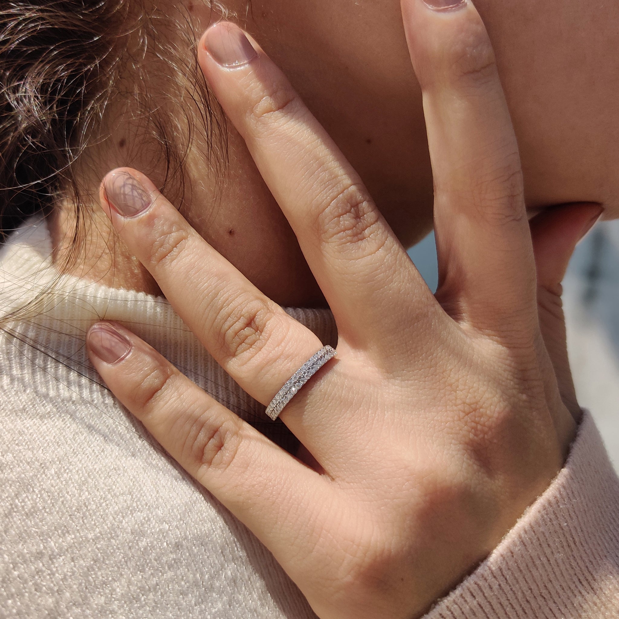 Buy moissanite band for a special moment.