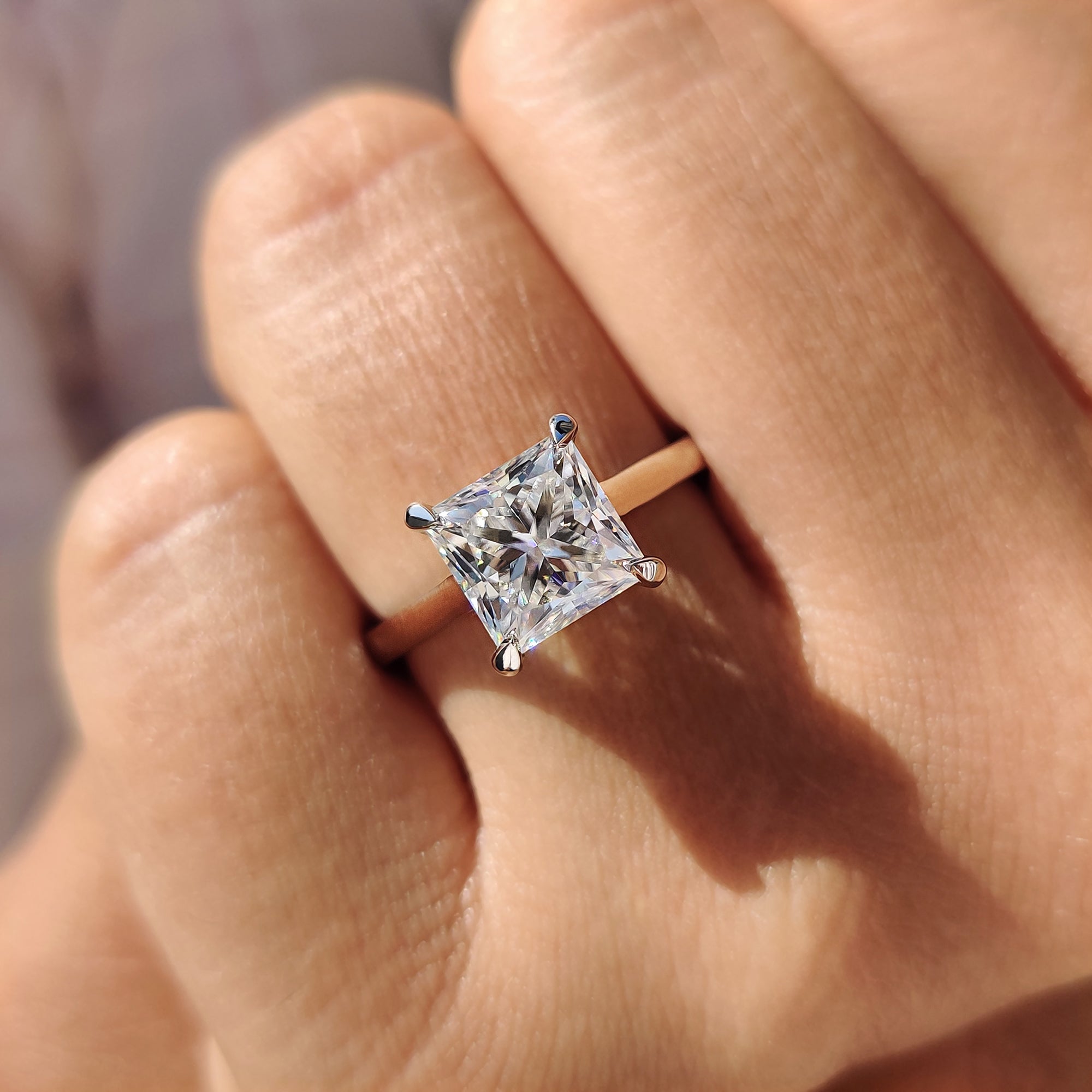 Unique engagement ring designed with a handmade jewelry touch and a beautiful solitaire setting.

