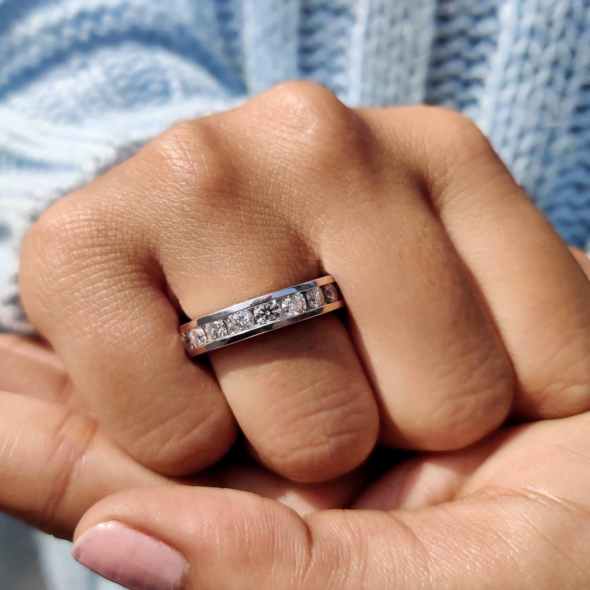 Stunning carat diamonds band ideal for those seeking a luxury wedding ring.