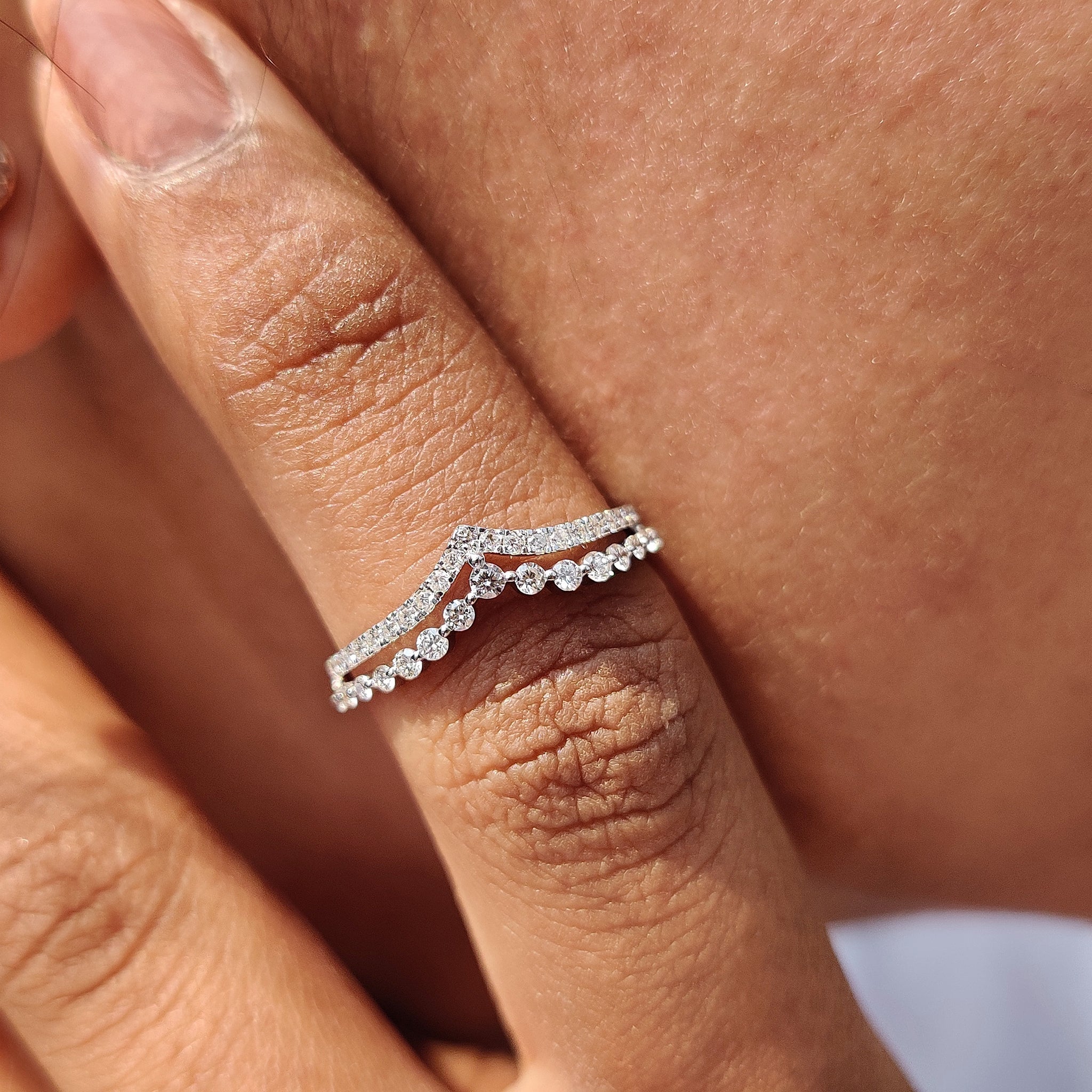 Handmade Band with intricate diamond designs for a personalized touch.
