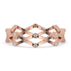 Criss Cross Band styled with round cut diamond band and rose gold band.
