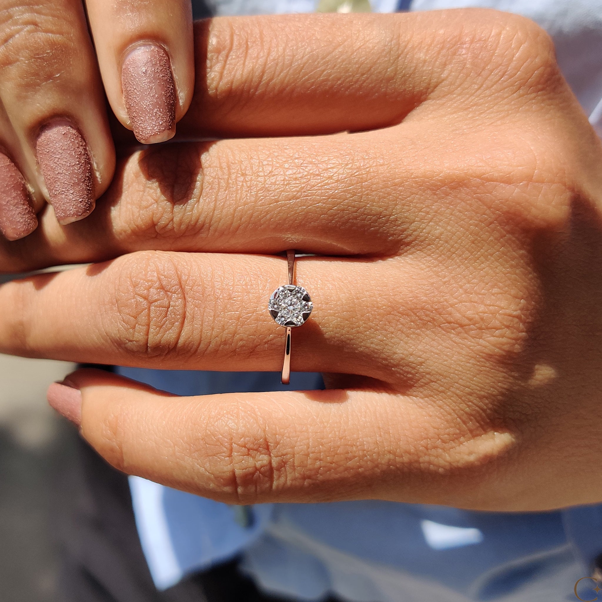 Lab grown diamond ring set in a beautiful white gold band.