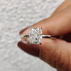 Cushion Cut Engagement Ring With Hidden Halo