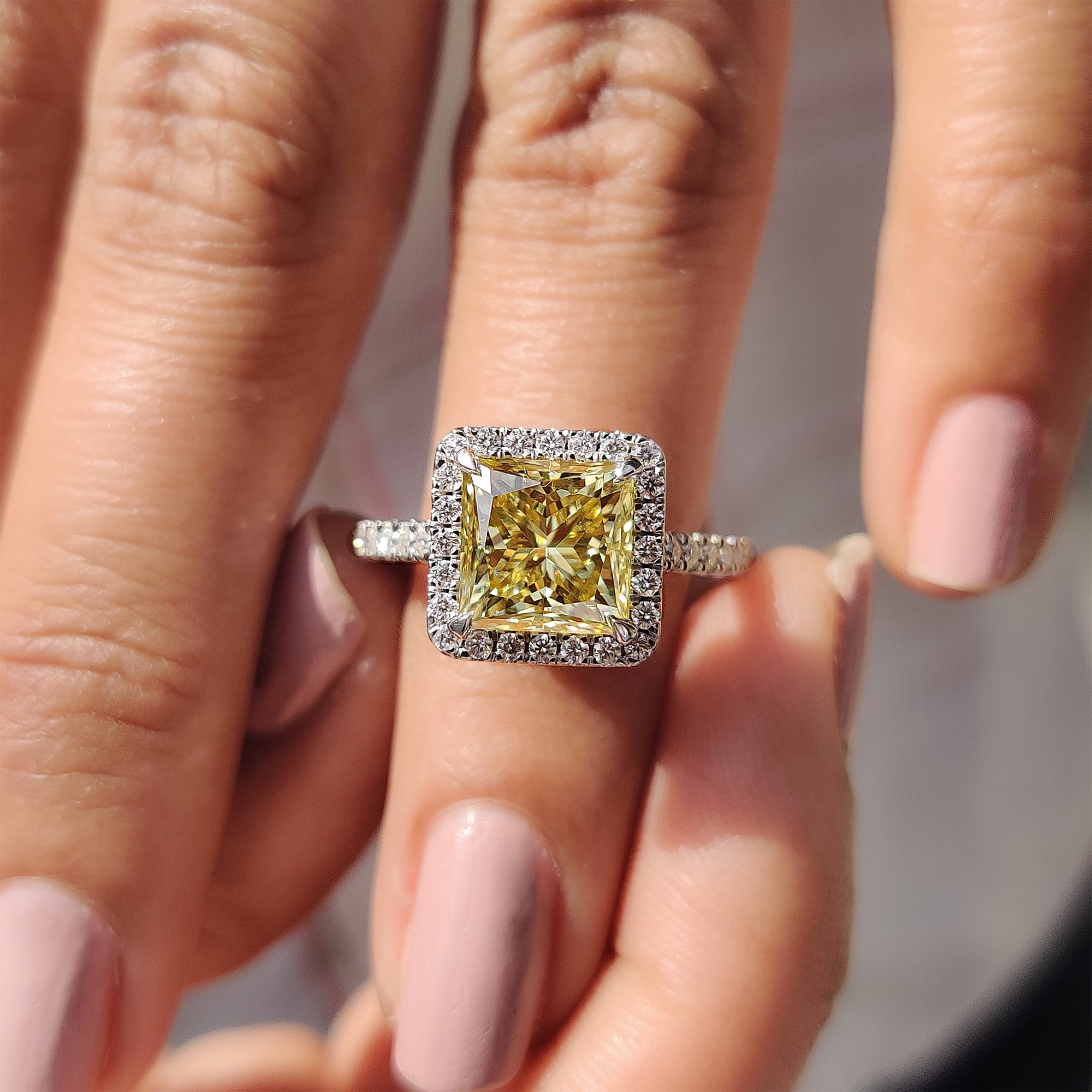 Custom engagement ring creates the perfect vision of love.