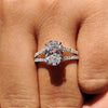 Oval Ring with Split Shank Pave