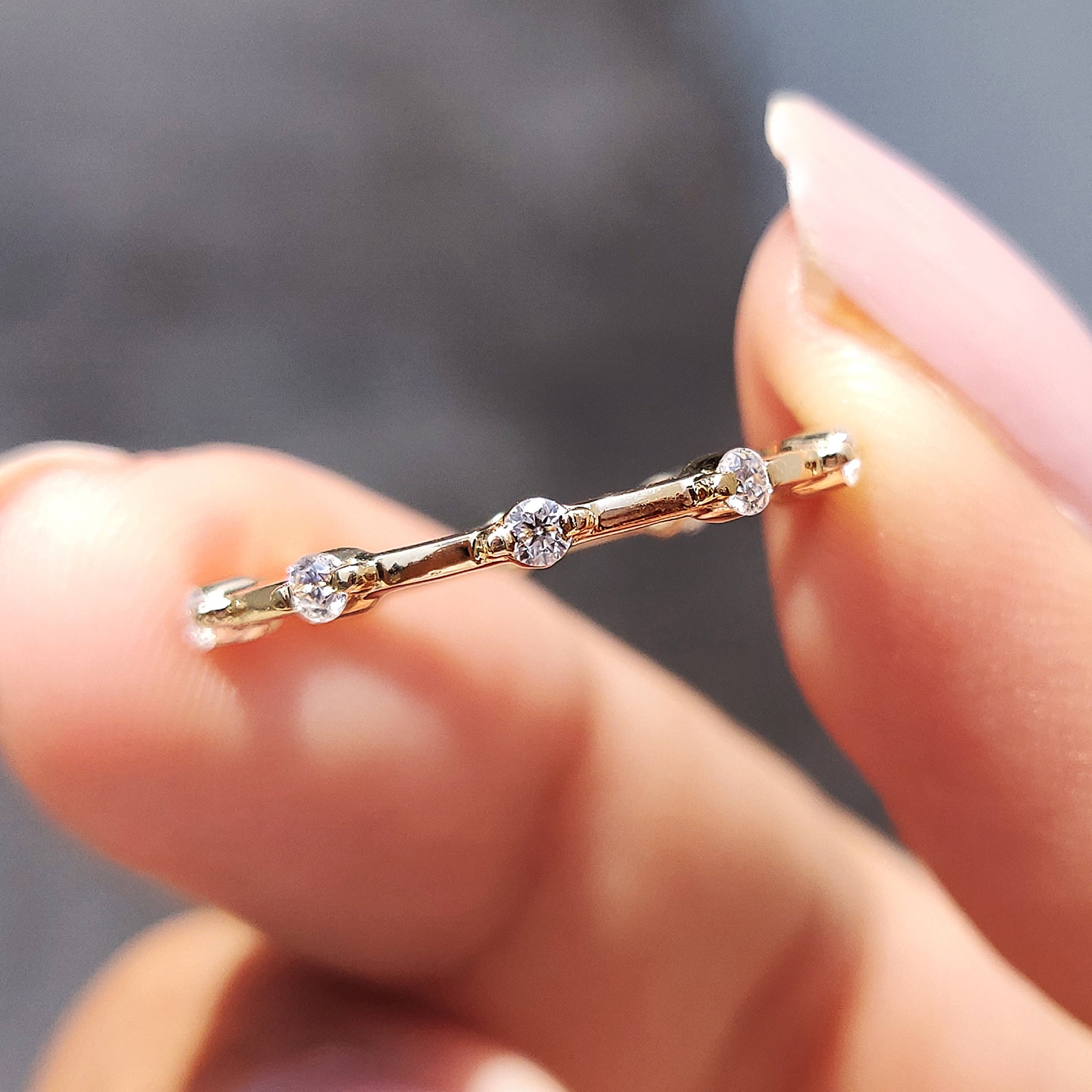 Yellow gold wedding band for a classic look.