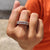 Handmade round and baguette wedding ring