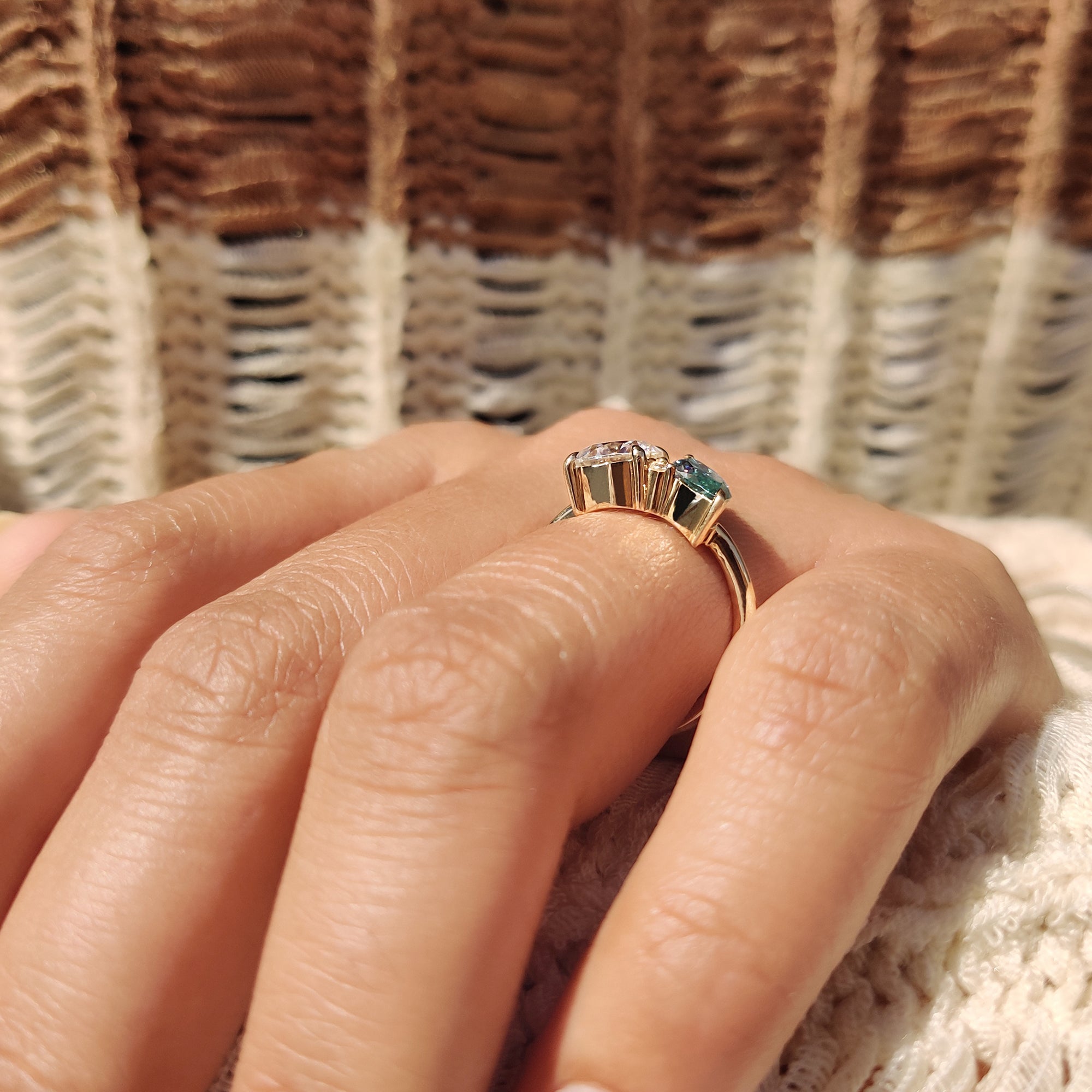 Cyan blue ring offers a bold splash of rich color.

