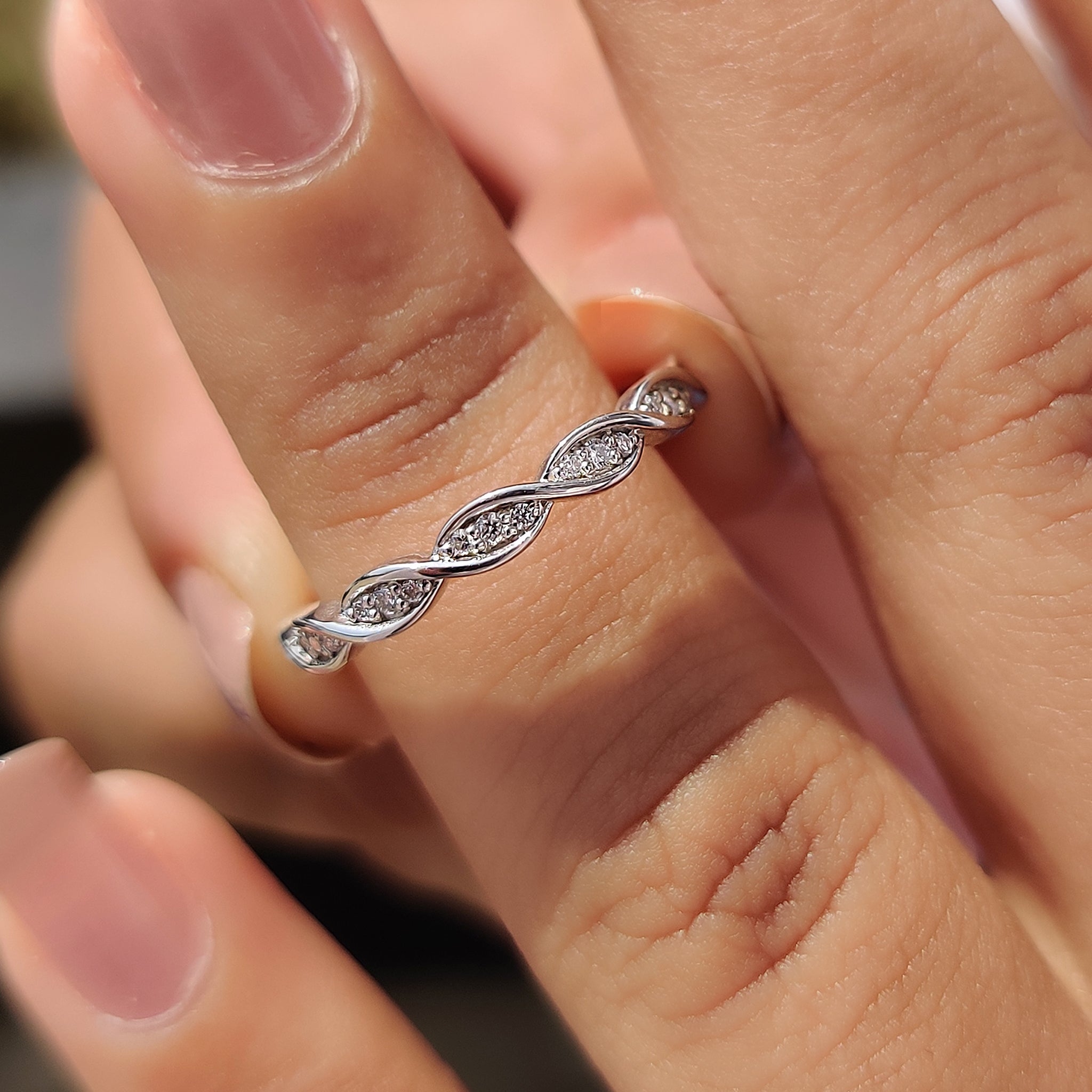 Handmade twisted band crafted with care.
