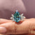 Muse ring with custom design and v prong setting, perfect for a unique proposal.
