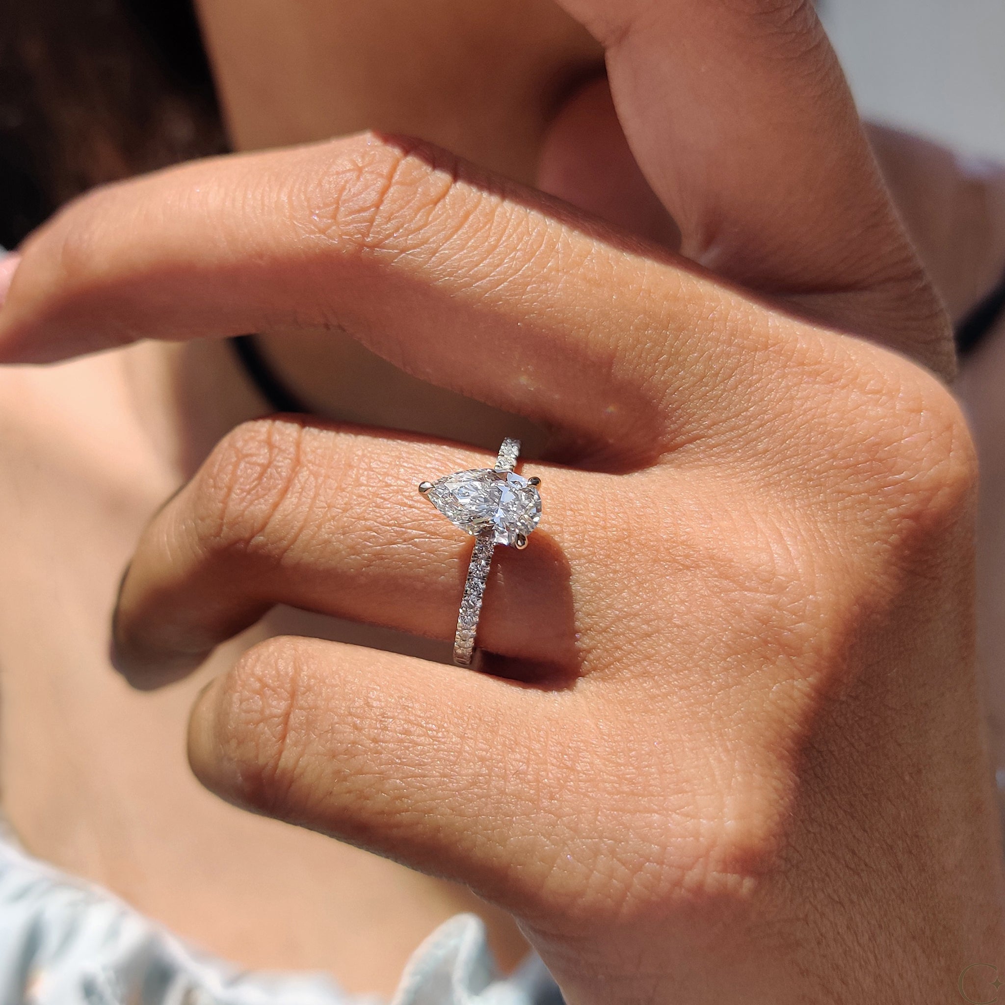 Round cut diamond ring in a classic white gold setting.
