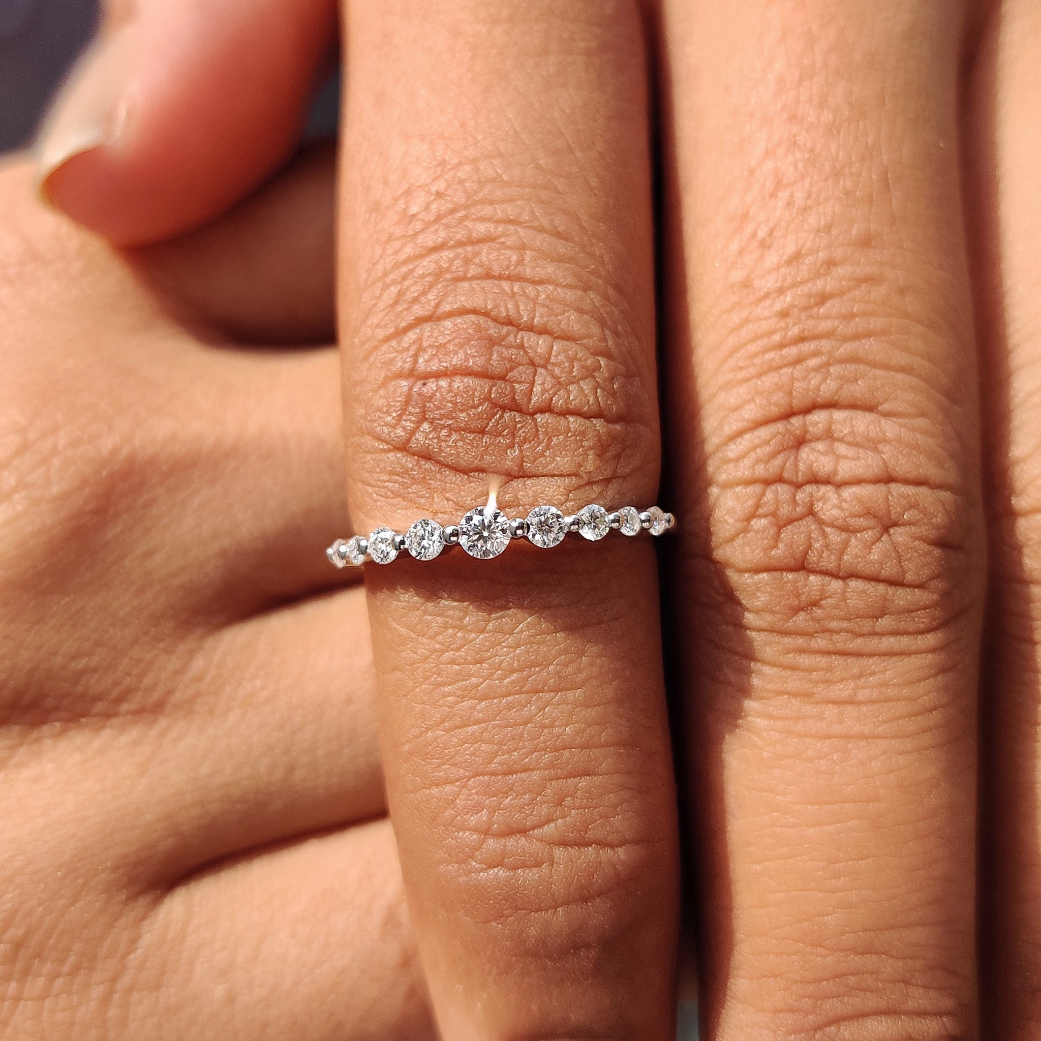 Lab grown diamond band in a classic design.
