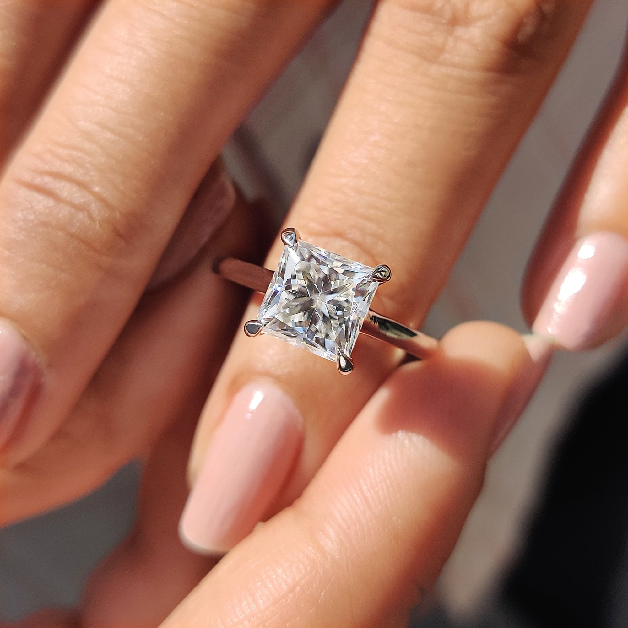 Solitaire setting white gold engagement ring perfect as a timeless proposal ring.
