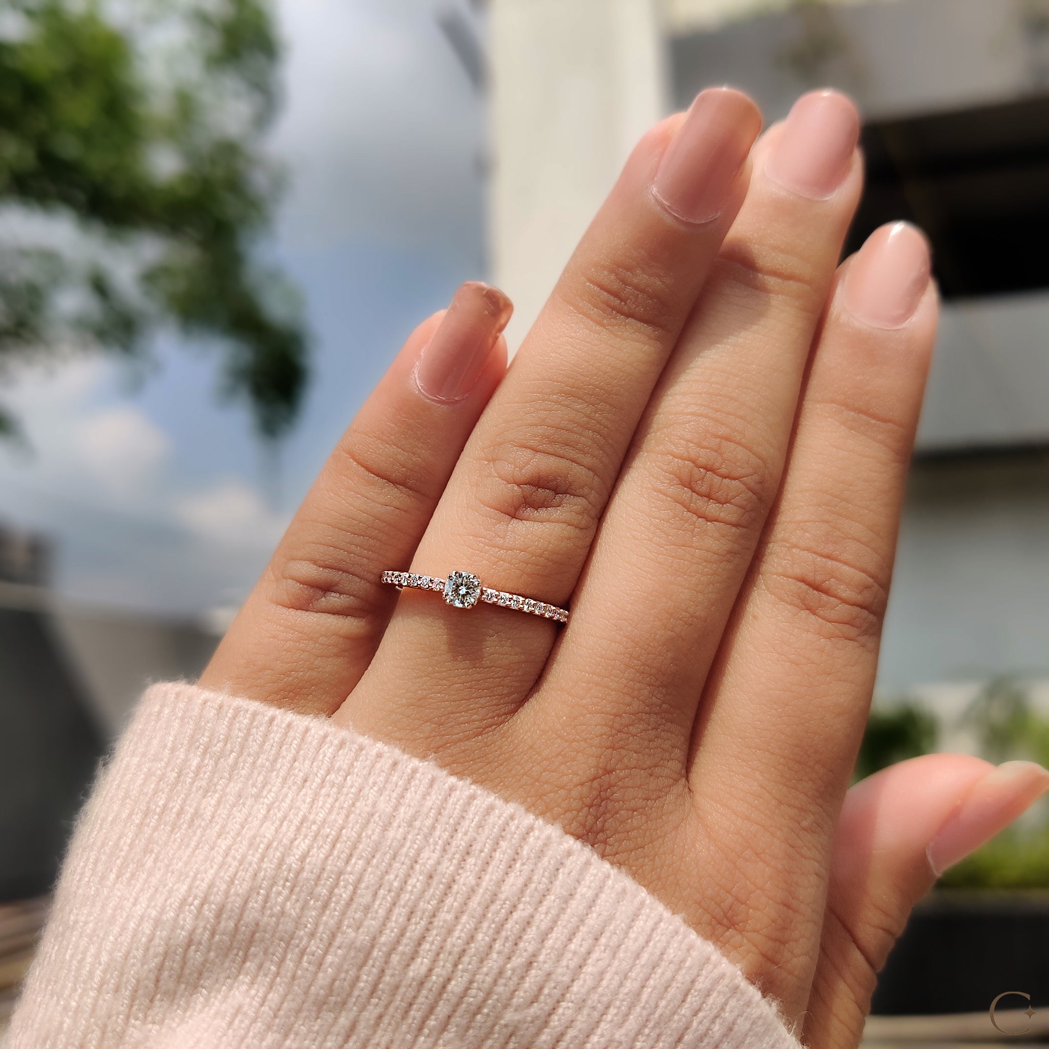 An IGI certified diamond engagement ring
