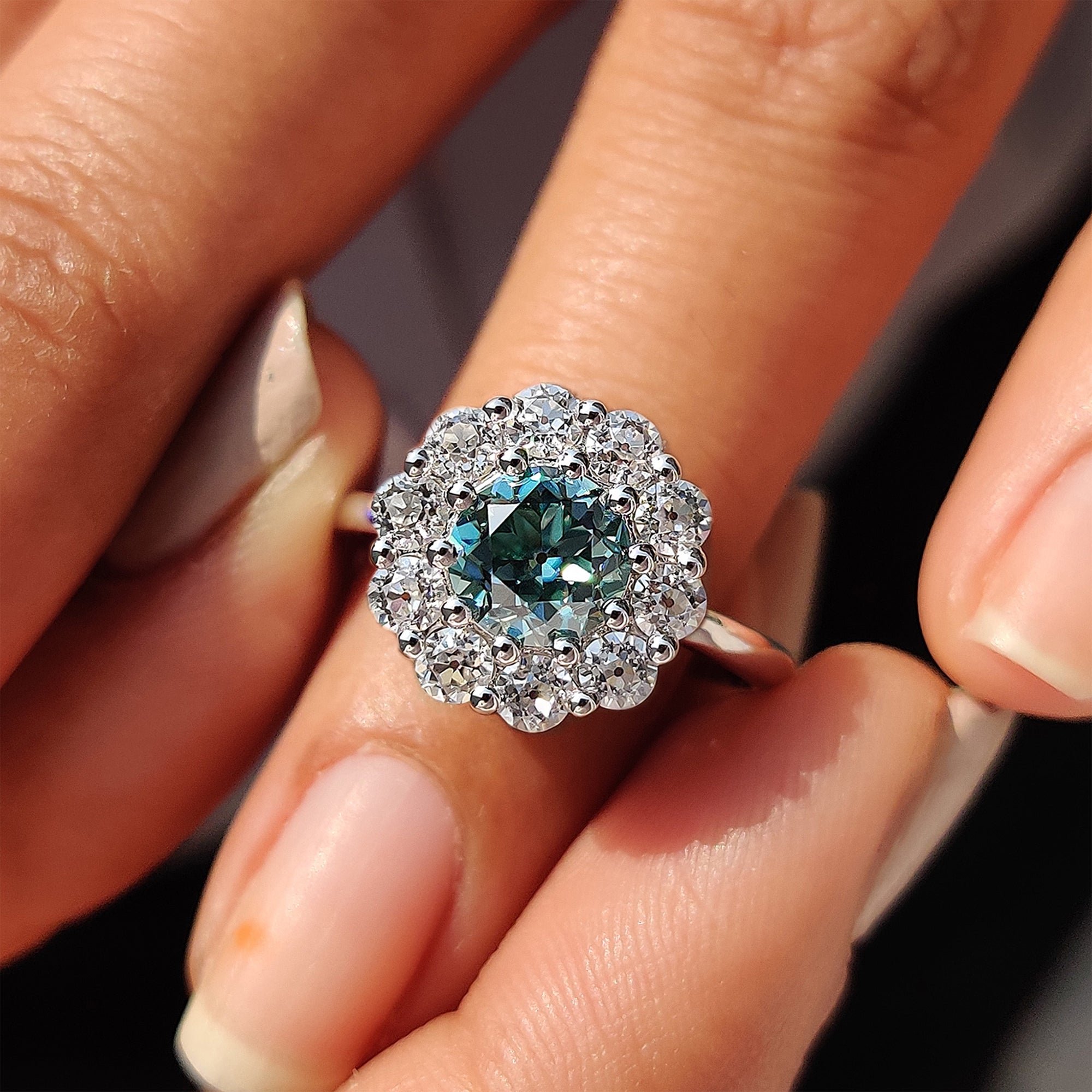 Carat diamonds ring glows with brilliance made for love.