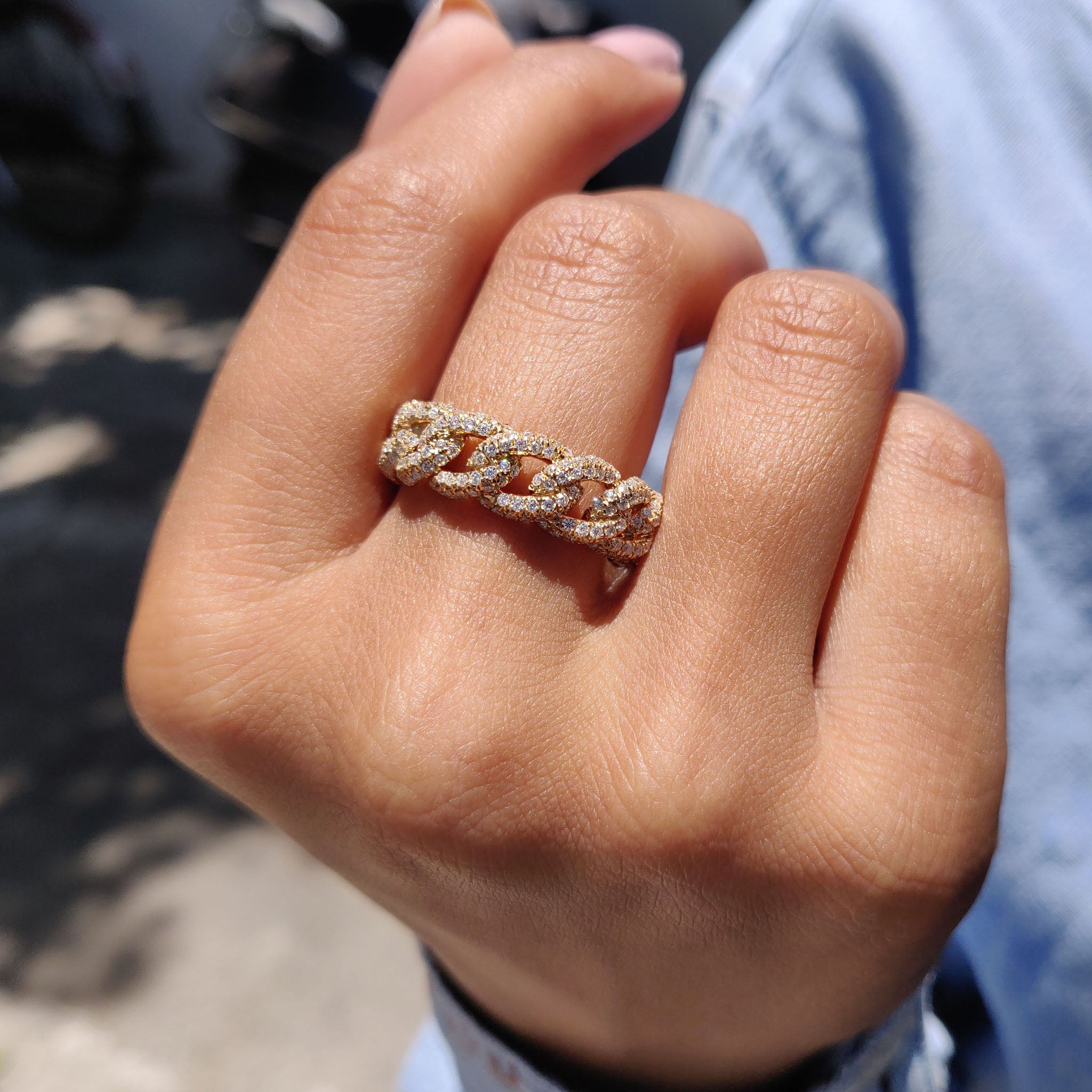 Carat diamonds band with sparkling Moissanite stones, perfect for an elegant wedding.