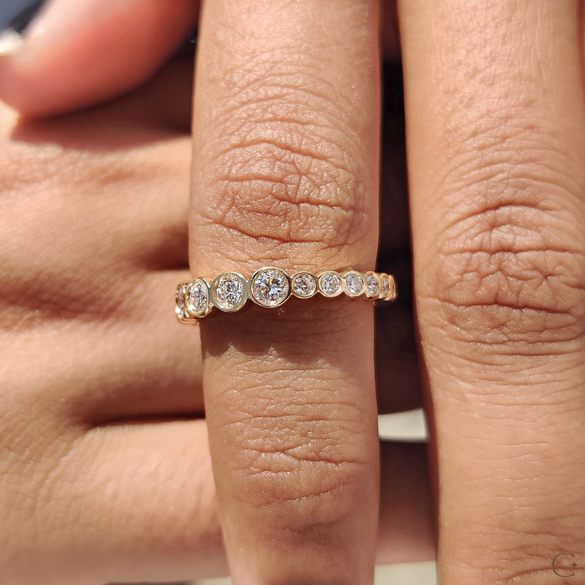 Delicate eternity band crafted with handmade detail.
