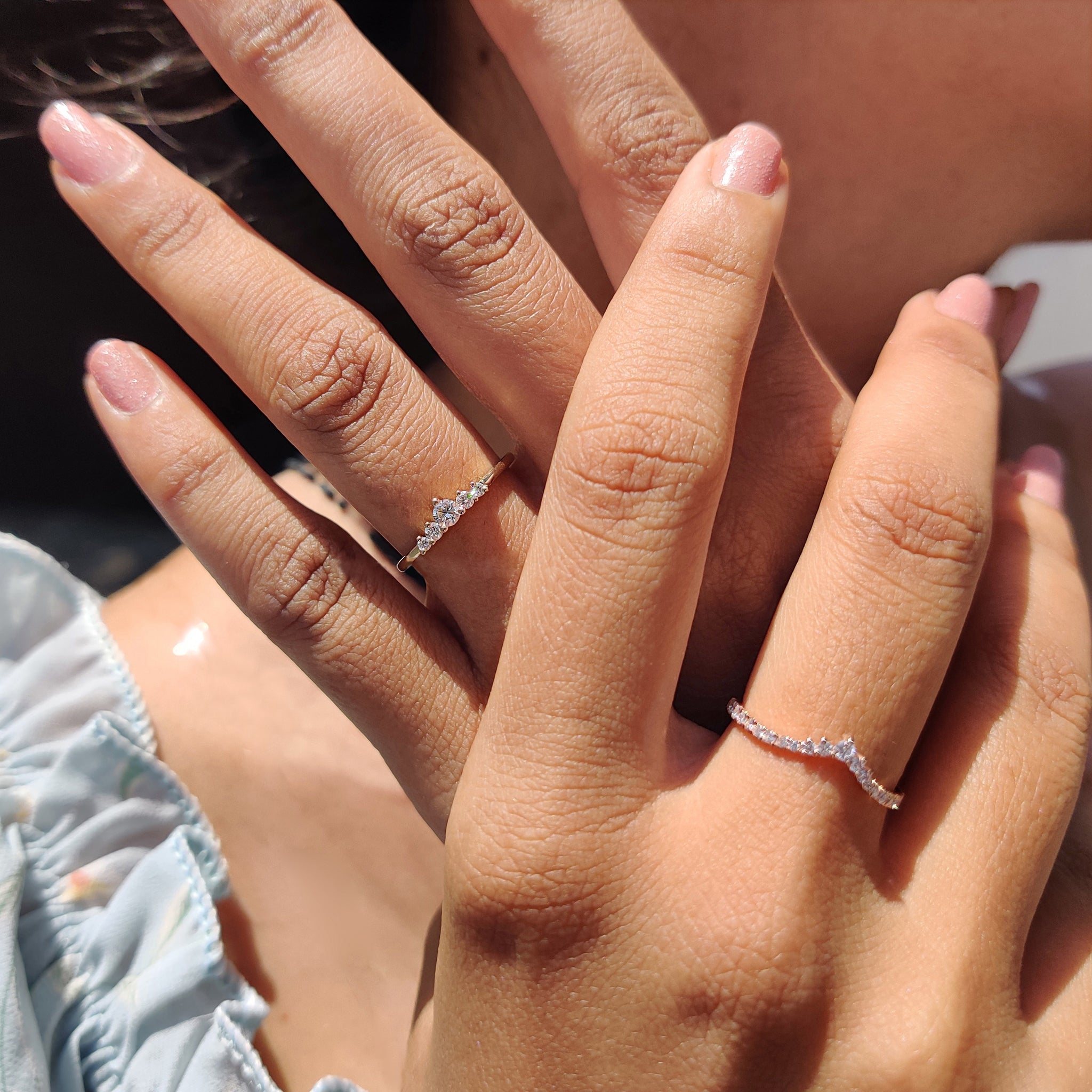5 Stone Wedding Band - Round Diamonds