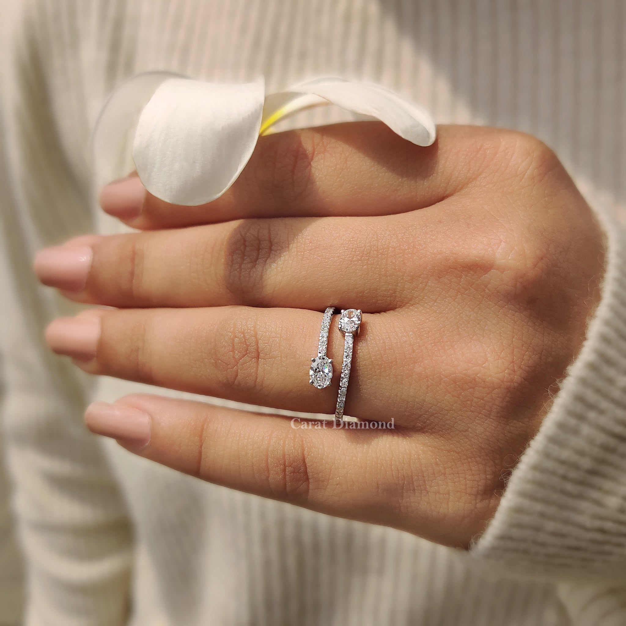 Moissanite engagement ring built for daily wear and confident style.
