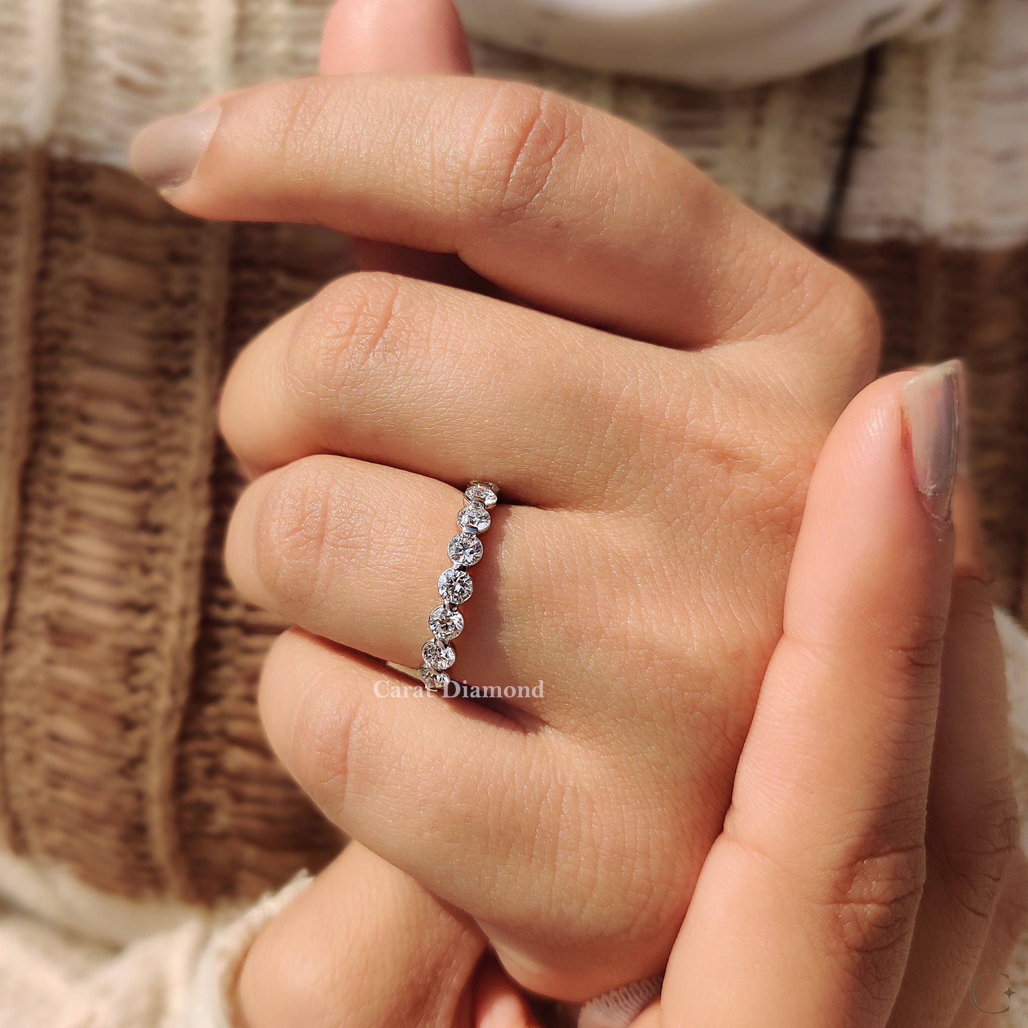 Custom Wedding Band with igi certified diamonds.

