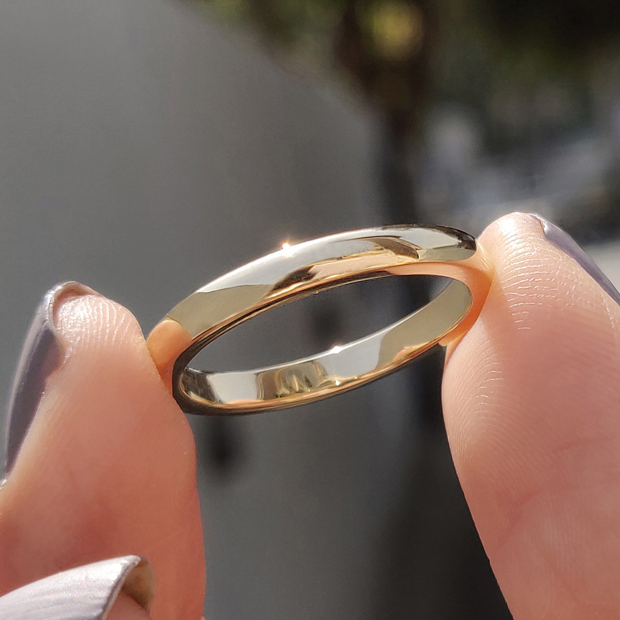 Simple White Gold Wedding Band