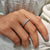 White gold milgrain wedding band crafted with precision and vintage-inspired design.