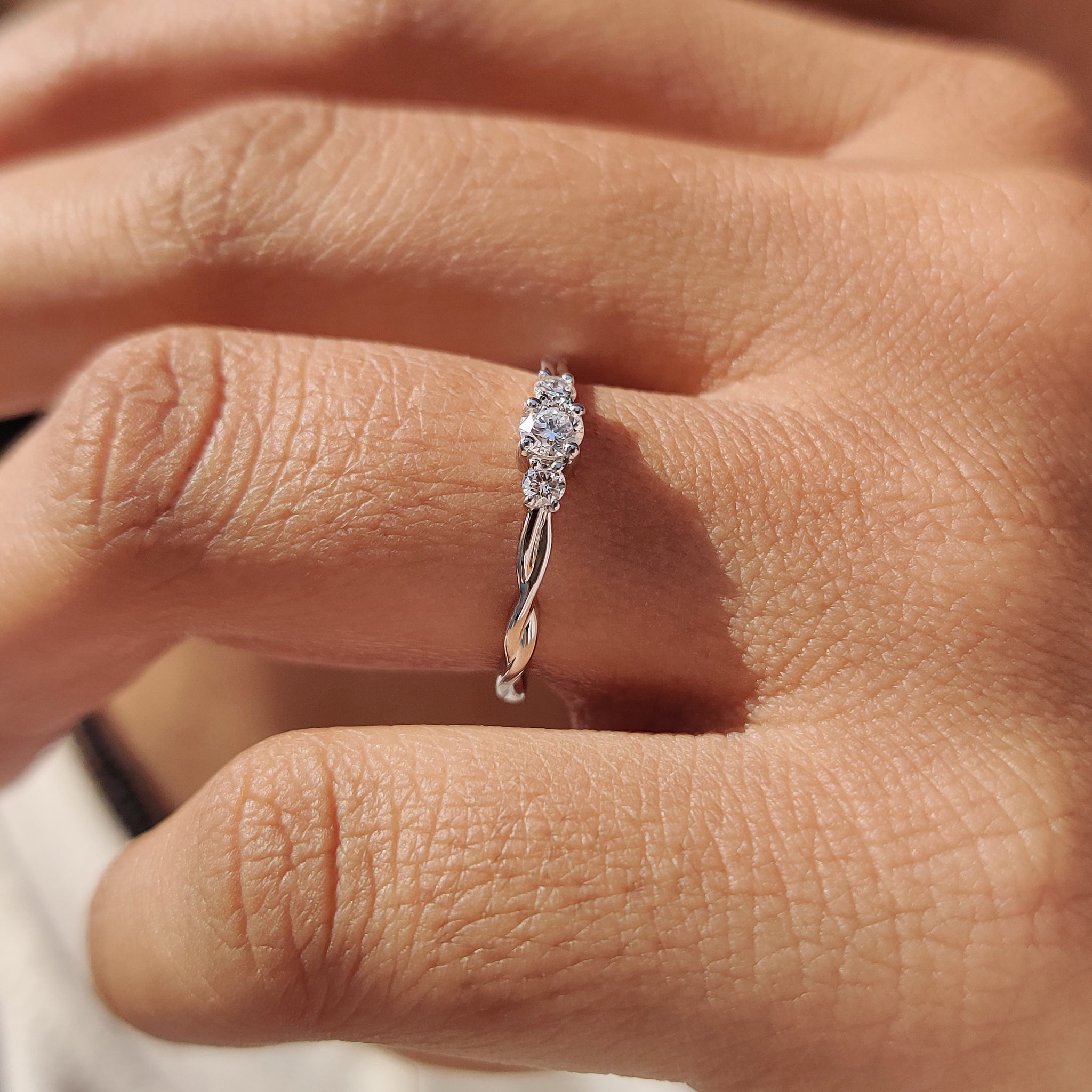 Handmade jewelry piece with delicate diamond features.
