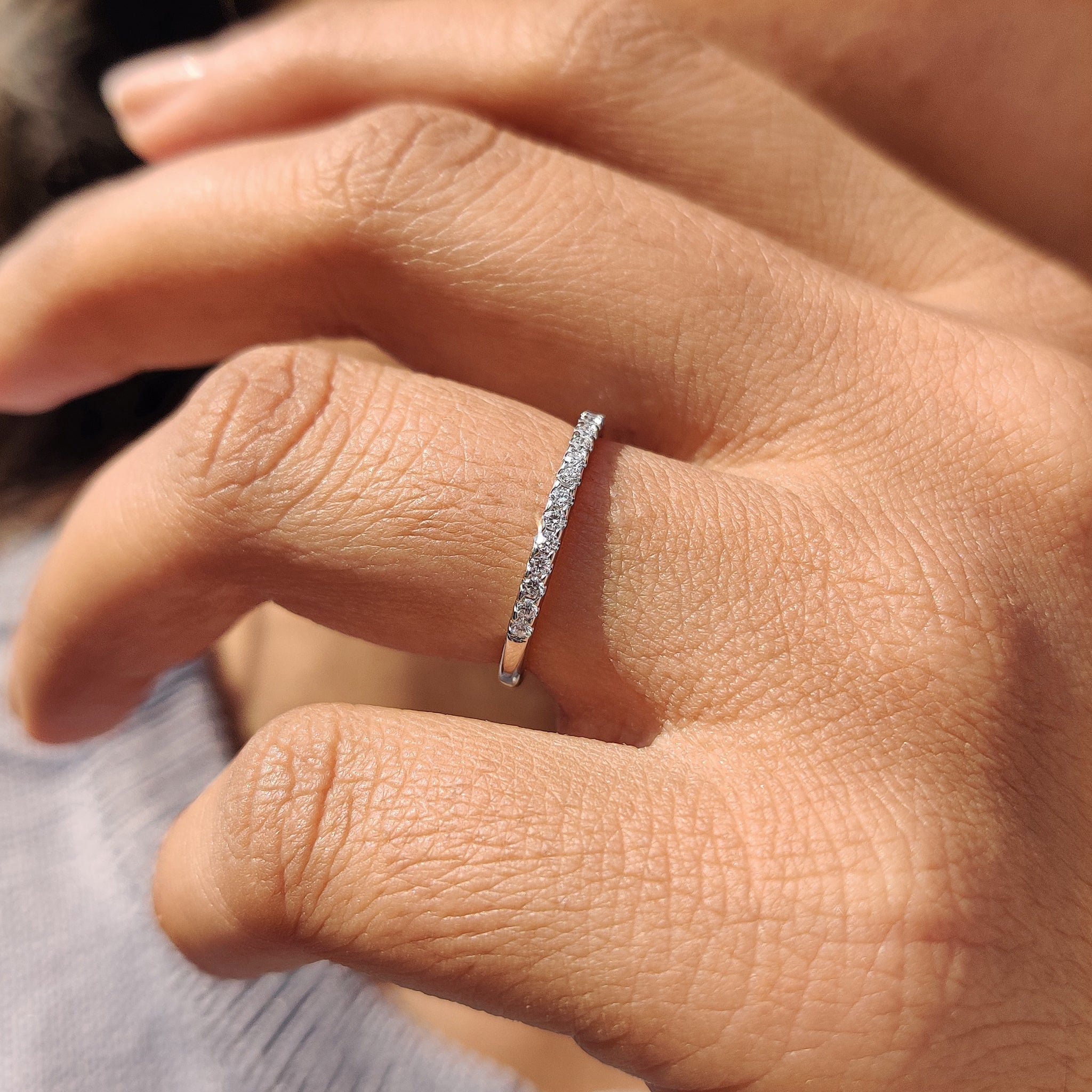 Half Eternity Wedding Band - Round Diamonds