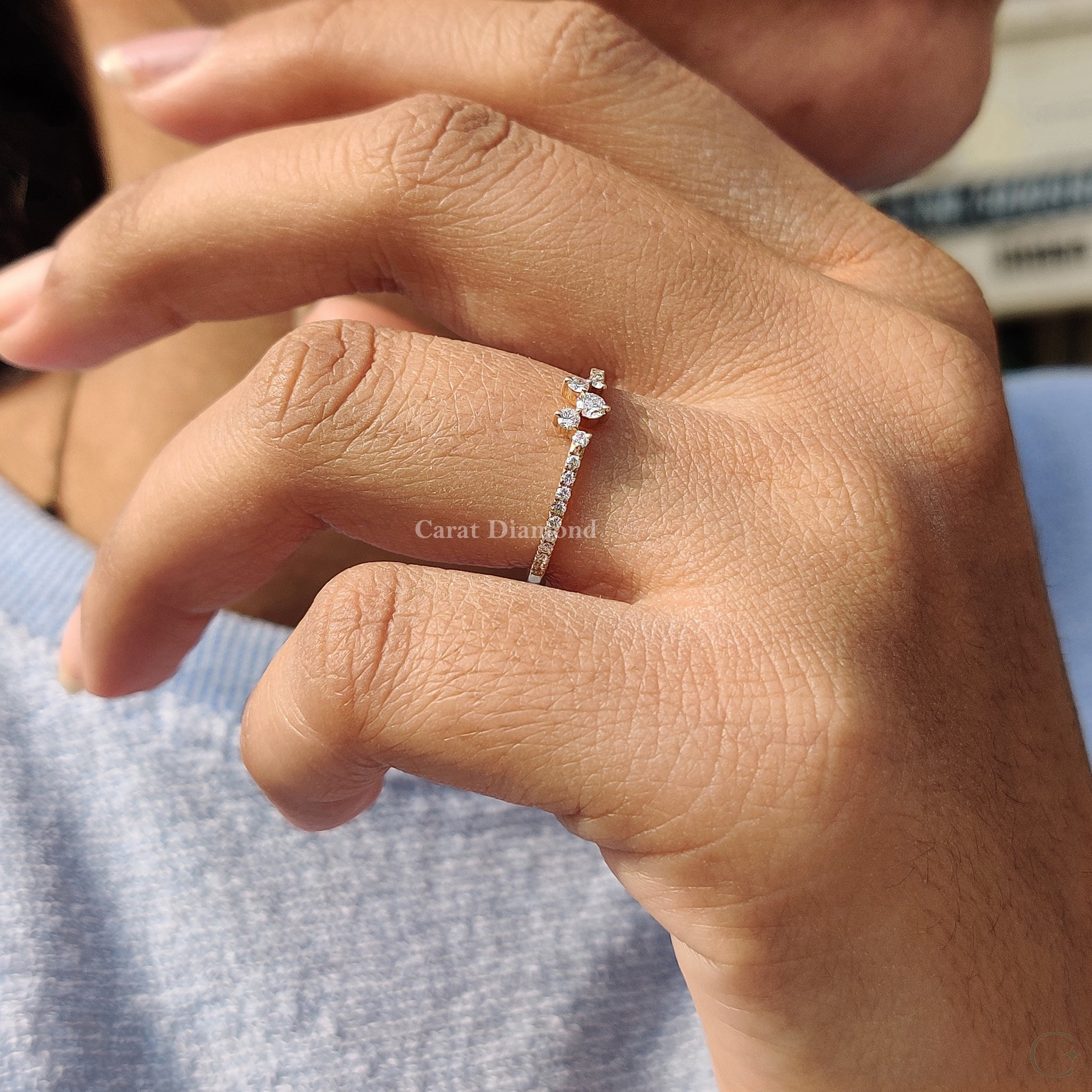 Lab-grown diamond wedding band.
