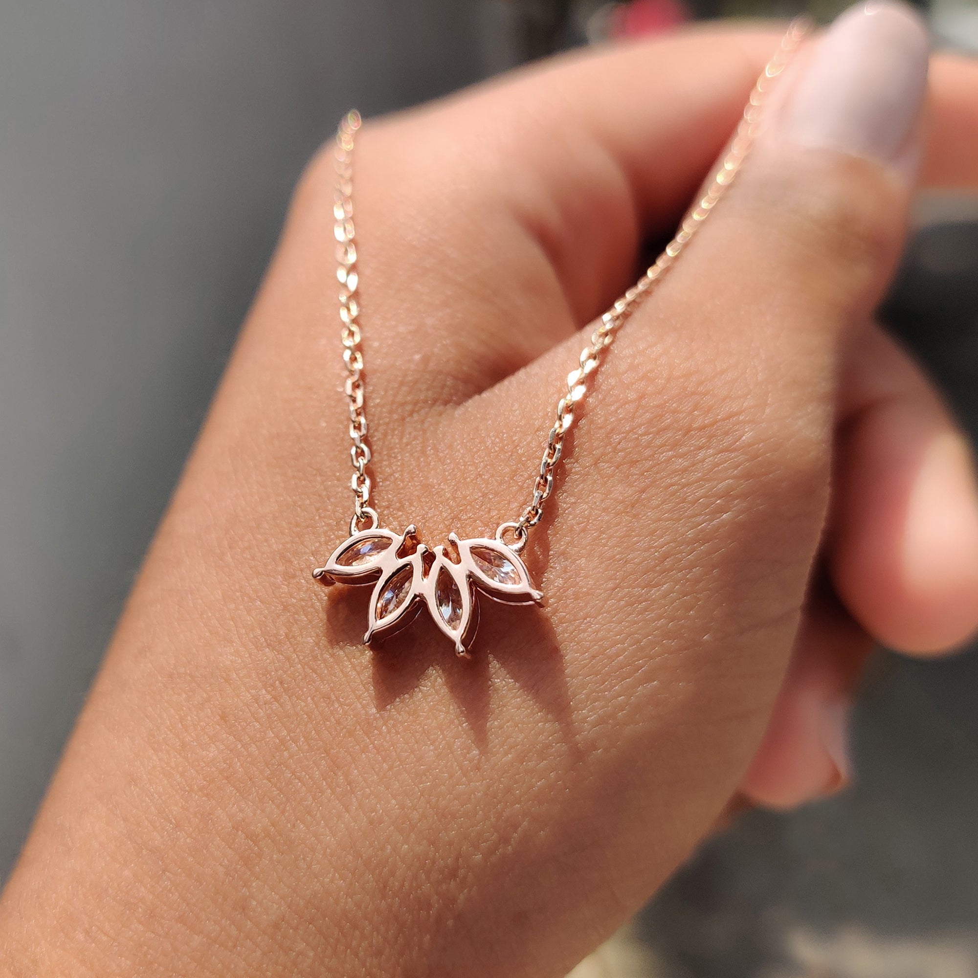 Four Stone Pendant crafted in Marquise Cut Moissanite Pendant and Wedding Pendant format.
