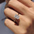 Radiant cut engagement ring with dazzling diamonds.
