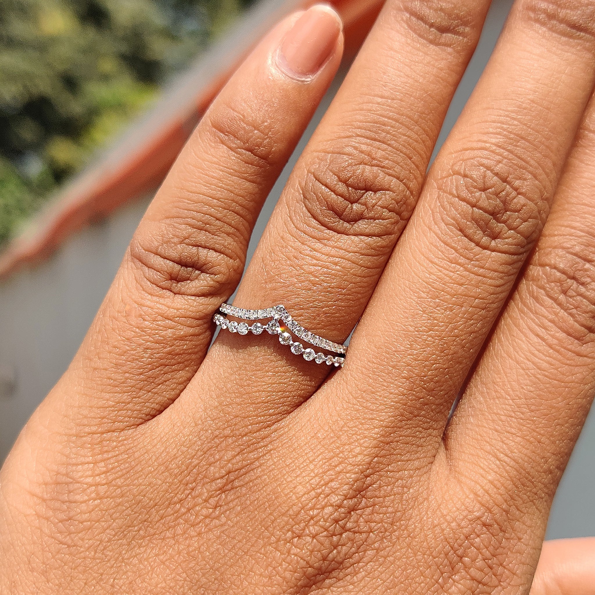 Carat Diamonds Wedding Band with double row diamonds for extra sparkle.
