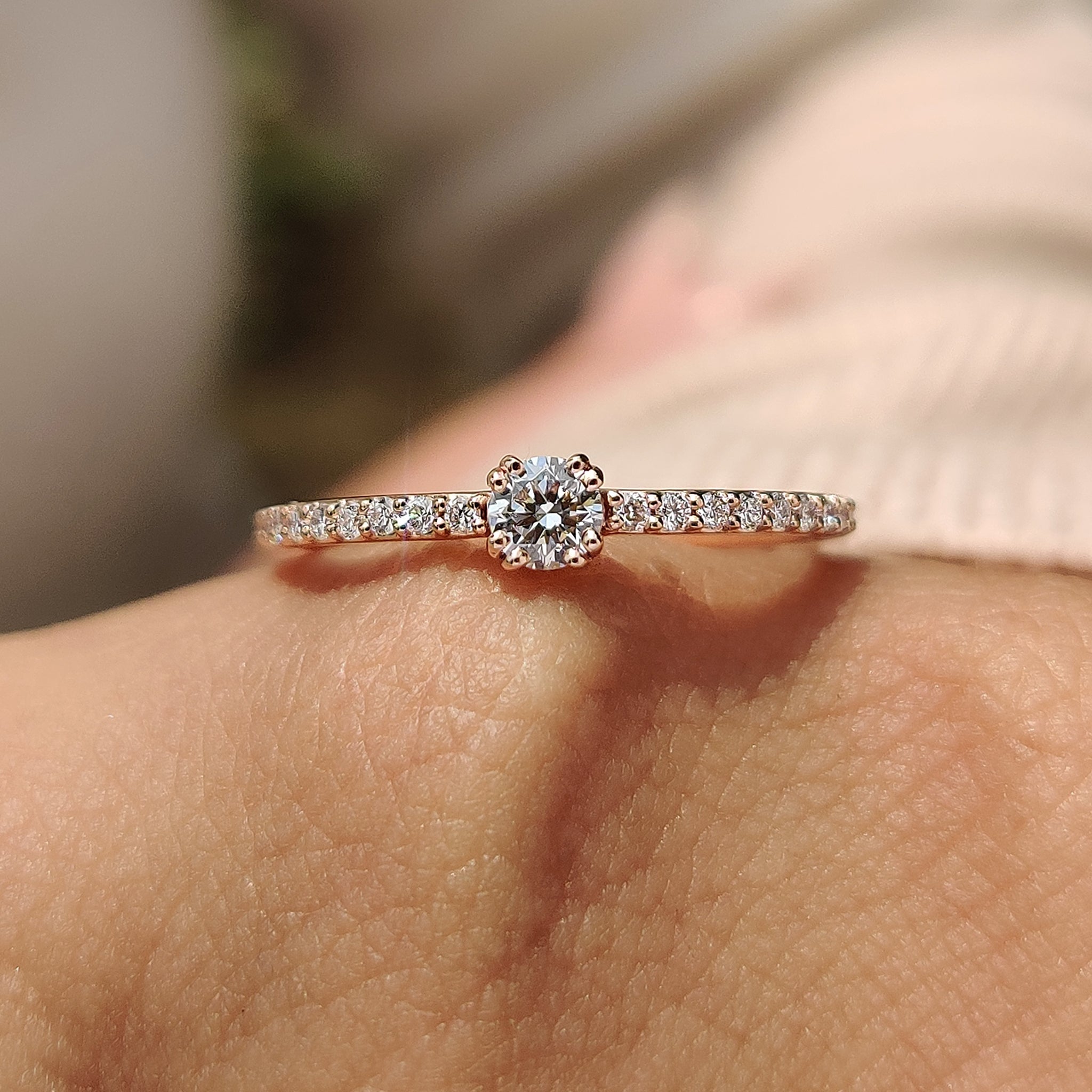 A pave diamond ring with fine sparkle
