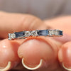 Buy moissanite band with a white gold base and full or half eternity option.