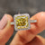 Princess cut moissanite ring dazzles with sharp clean beauty.
