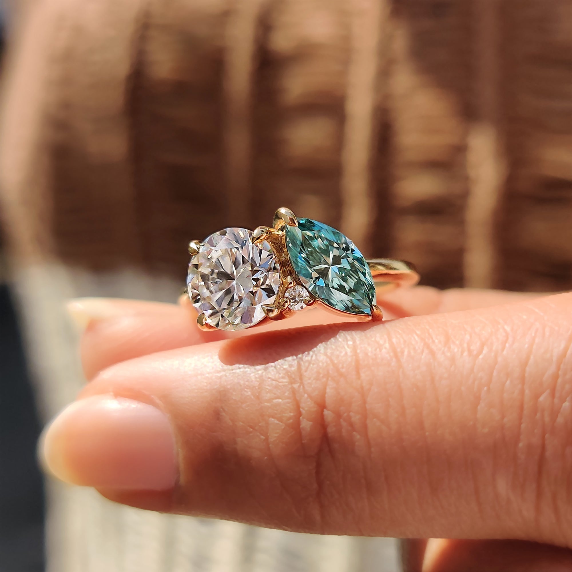 Moissanite engagement ring captures dreams in every bright glance.
