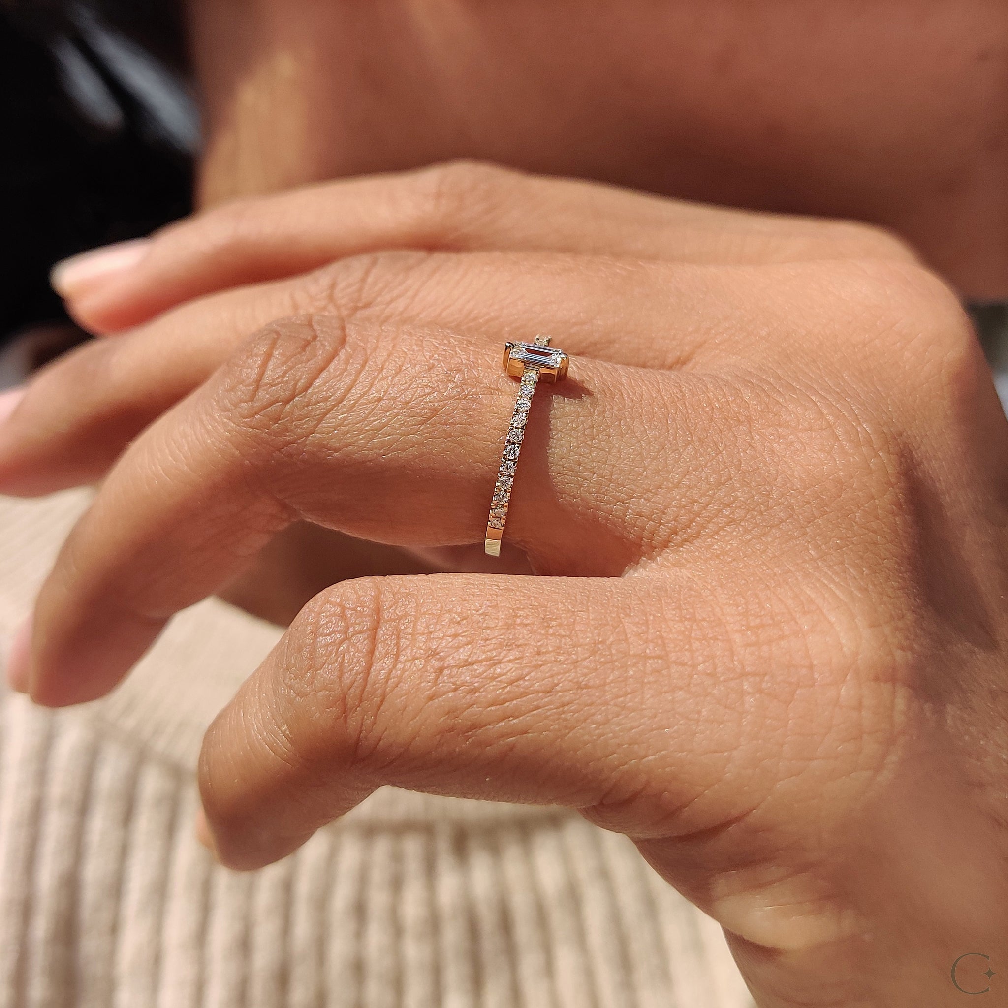 Lab grown diamond with high clarity and brilliance.
