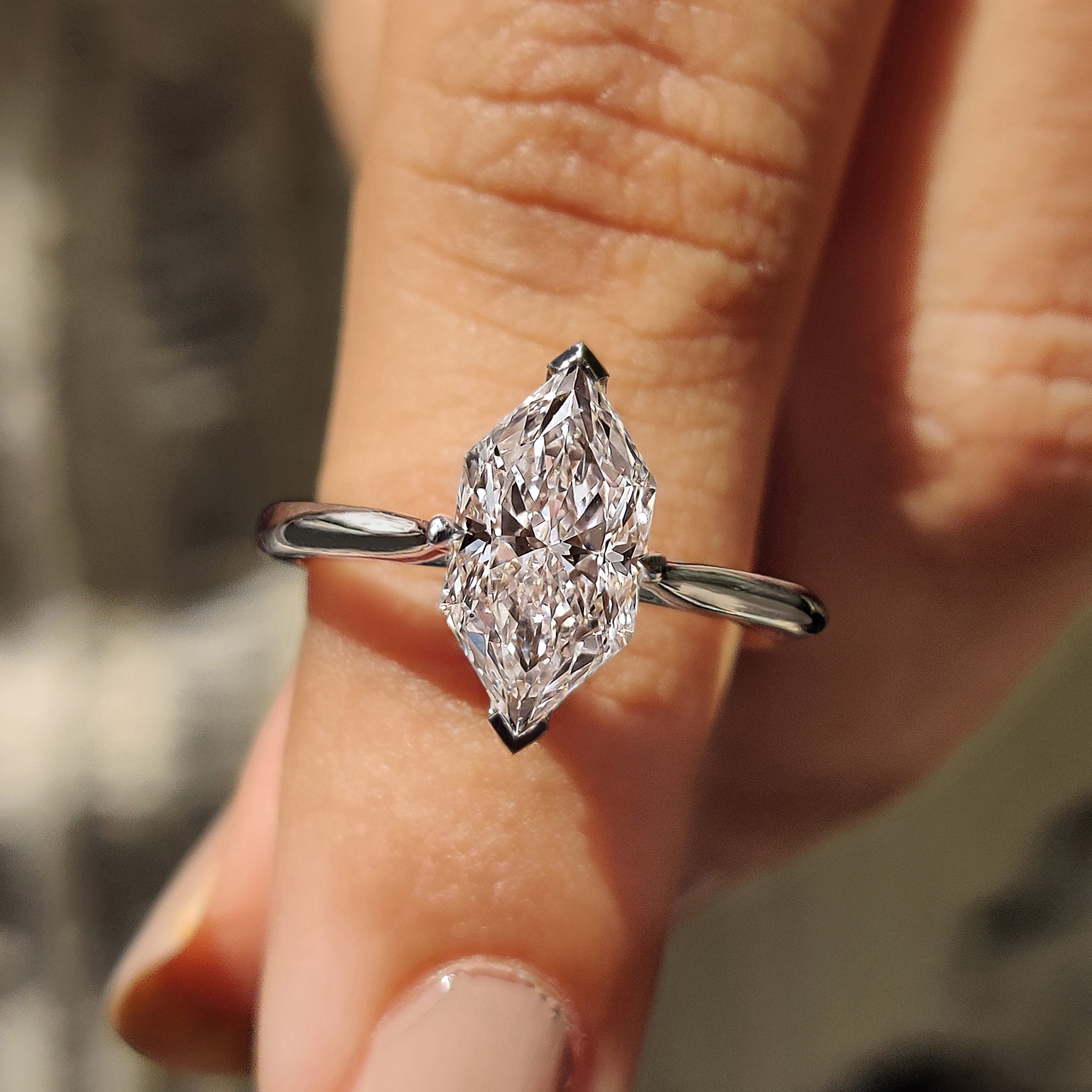 Hidden Halo Dutch Marquise Engagement Ring