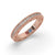 Filigree wedding band with round cut diamonds.
