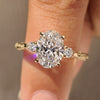 Vintage engagement ring with oval center diamond.
