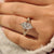 Vintage style marquise diamond ring with cathedral setting design
