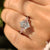 Lab grown diamond ring with six claw prong setting
