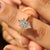 Lab grown Dutch marquise ring with cathedral style setting
